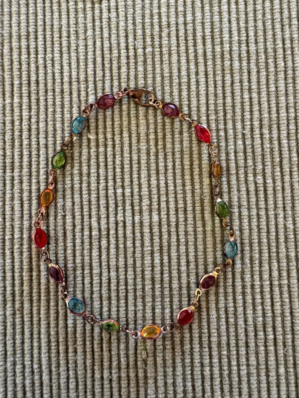 Multicolor Gemstone Style Link bracelet / anklet - Women Jewelry